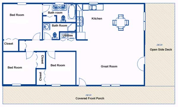Just one option for the one level floor plan